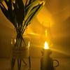 Retro Flameless Candle Holder Candlestick Kerosene Lamp with Button Battery Table Light Vintage Decor Kerosene Lamp
