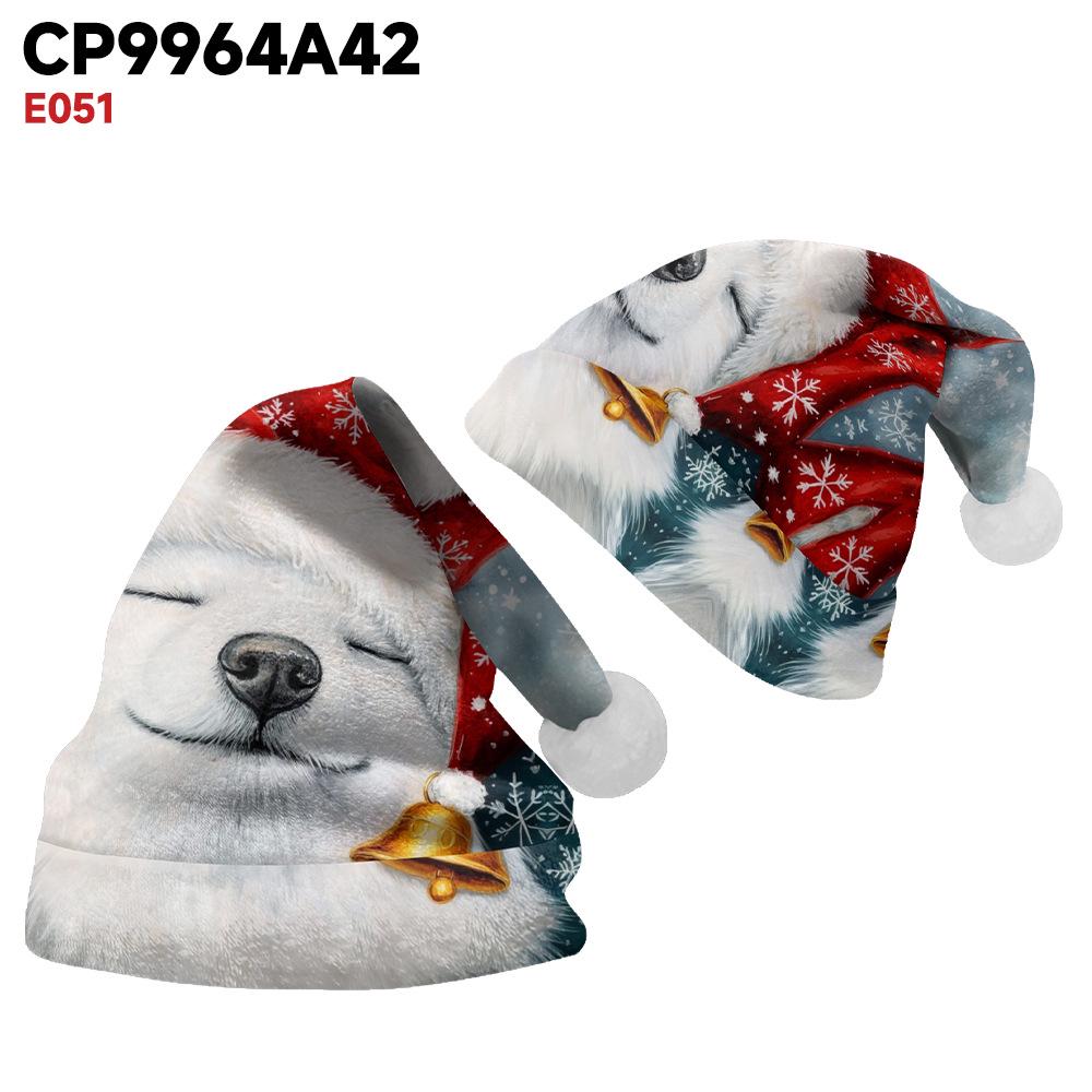 2024 Double-Sided Fleece Christmas Hat with Velvet for Kids & Adults
