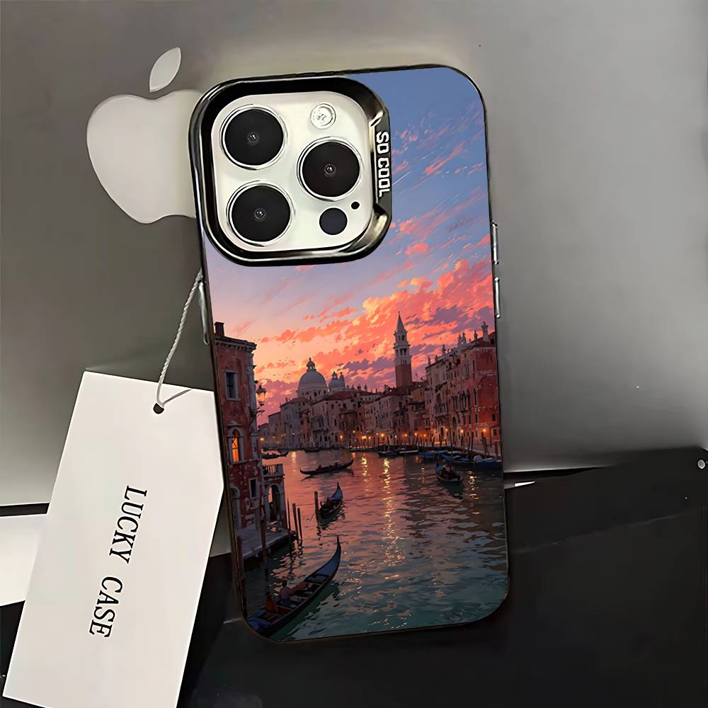 Mountains landscape Travel Phone Case For iPhone 16,15,14,13,12,11,Pro,XS,Max,Plus,Mini,SE Black Candy Matte Shockproof Cover