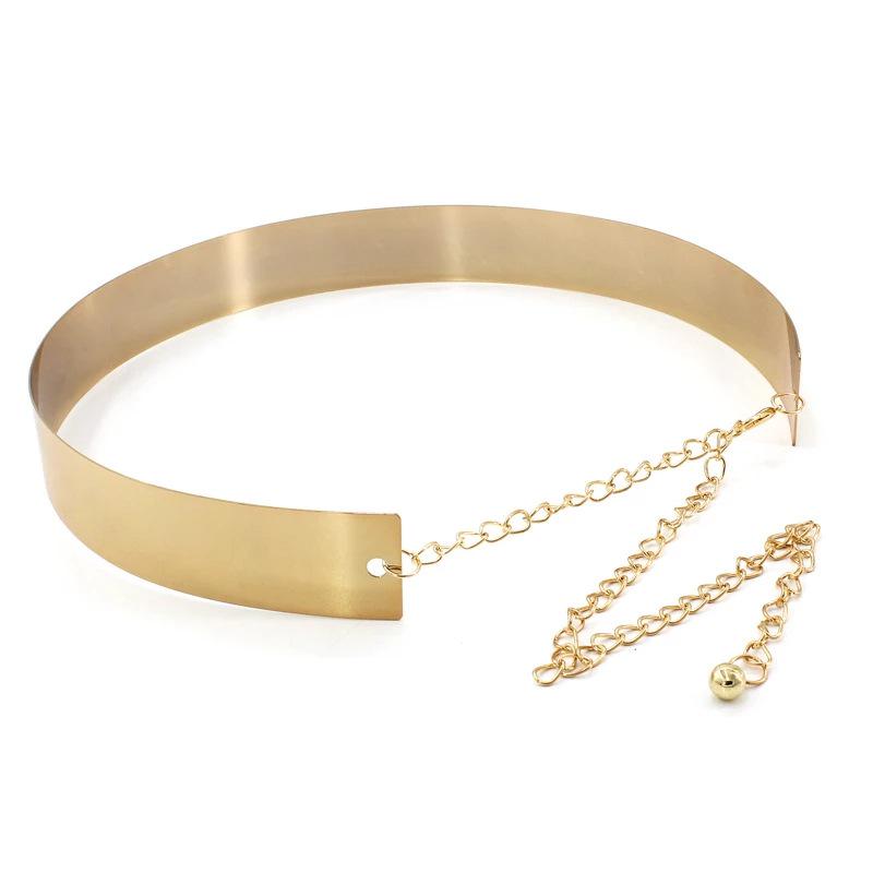 European & American Fashion Mirror Waist Chain - Metal Iron Belt & Decorative Skirt Seal, Available In 2.0cm and 3.5cm Widths