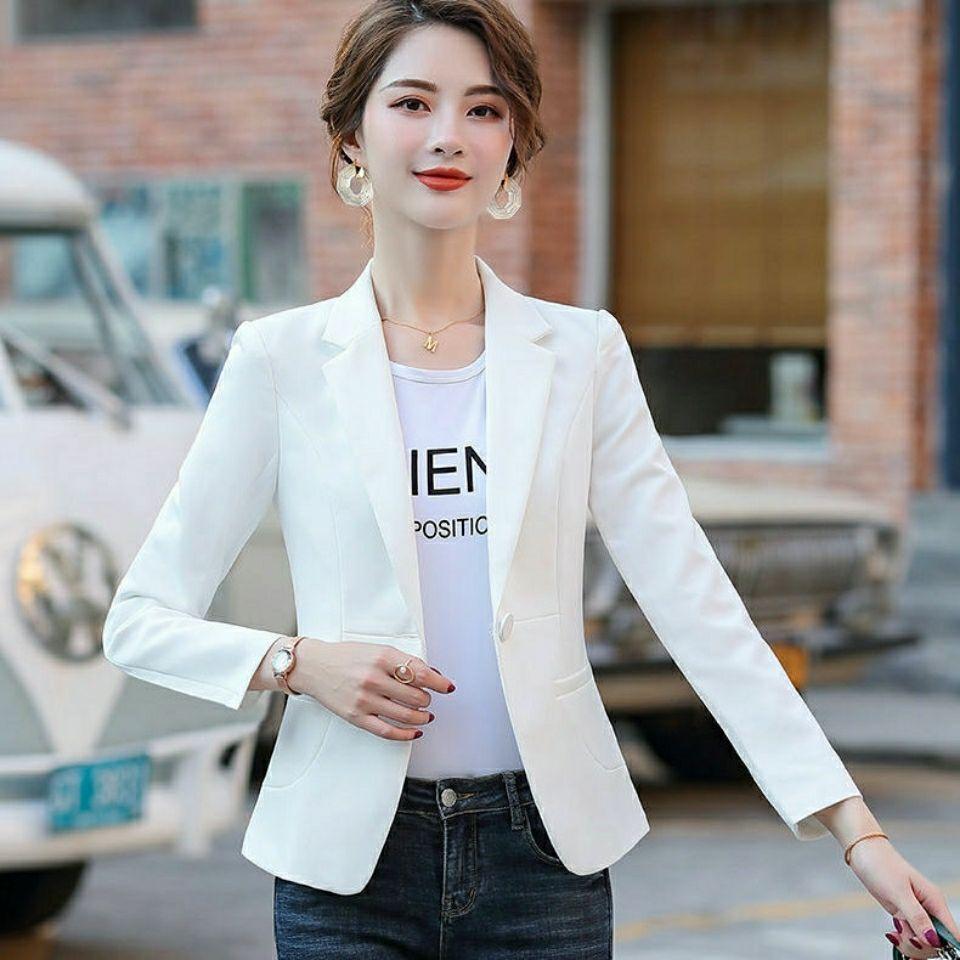 Fashionable Short Women s Suit Jacket Casual Stylish Slim Fit Spring Autumn Korean Version Versatile Leisure Quality Top XXXXL белый