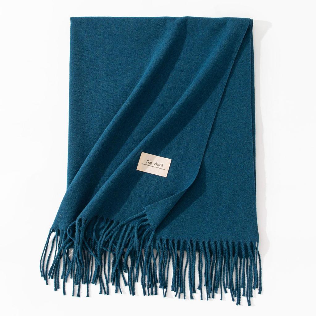 Red Imitation Cashmere Scarf, Pure Color, Women's Winter Accessory, High-end Feel, Versatile, Perfect for New Year Wrapping.