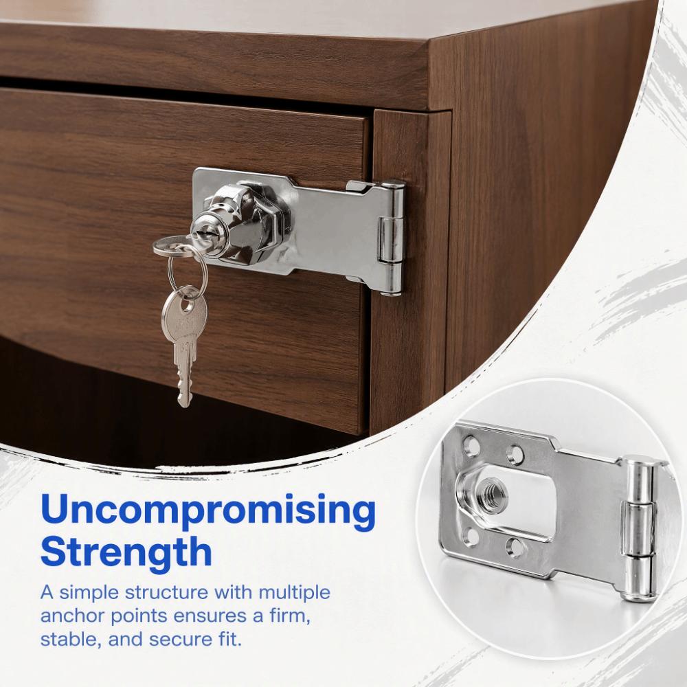 2pcs 3 Inch Keyed Hasp Lock Stainless Steel Door Hasp Lock Safety Locking Hasp Toolboxes