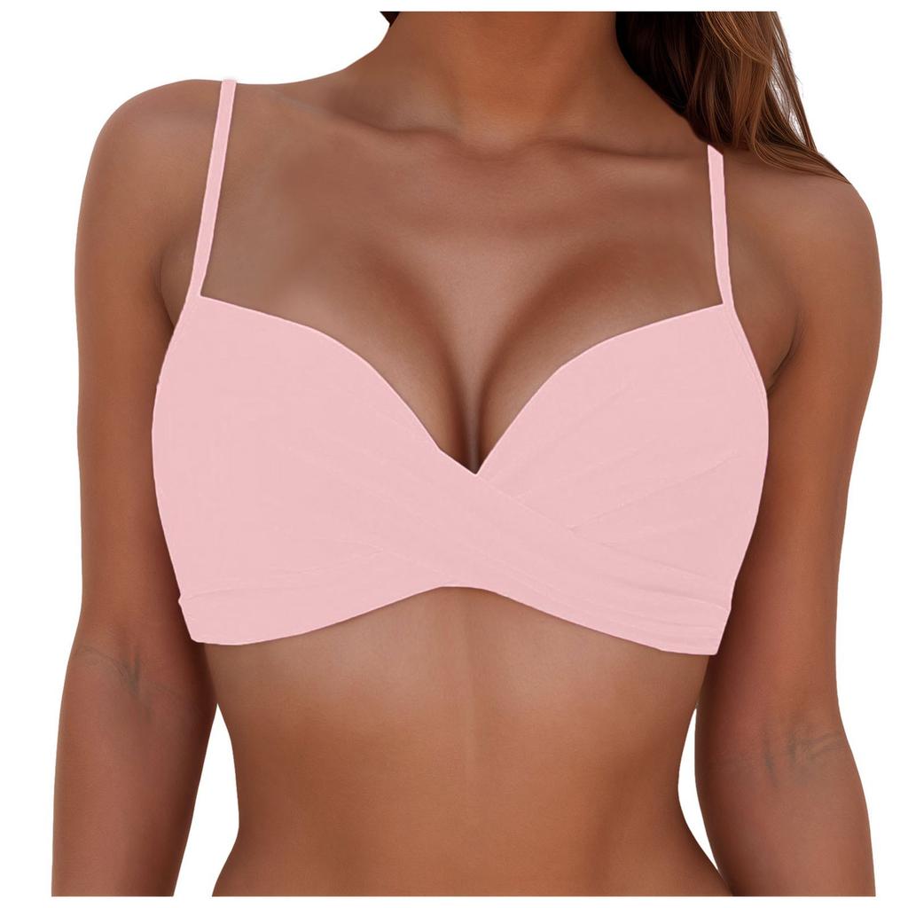 Explosive Ladies Multicolor Split Gather Skinny Seaside Sling Bikini Bikini