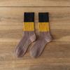 Female Autumn and Winter Retro Warm Match Color In The Tube Pile Pile Cotton Socks