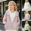 Damen Sonnenschutzjacke durchgehend Reißverschluss Langarm Sonnenhemd Leicht Schnelltrocknend Sportliches Trainings-Kapuzenpulloverjacke