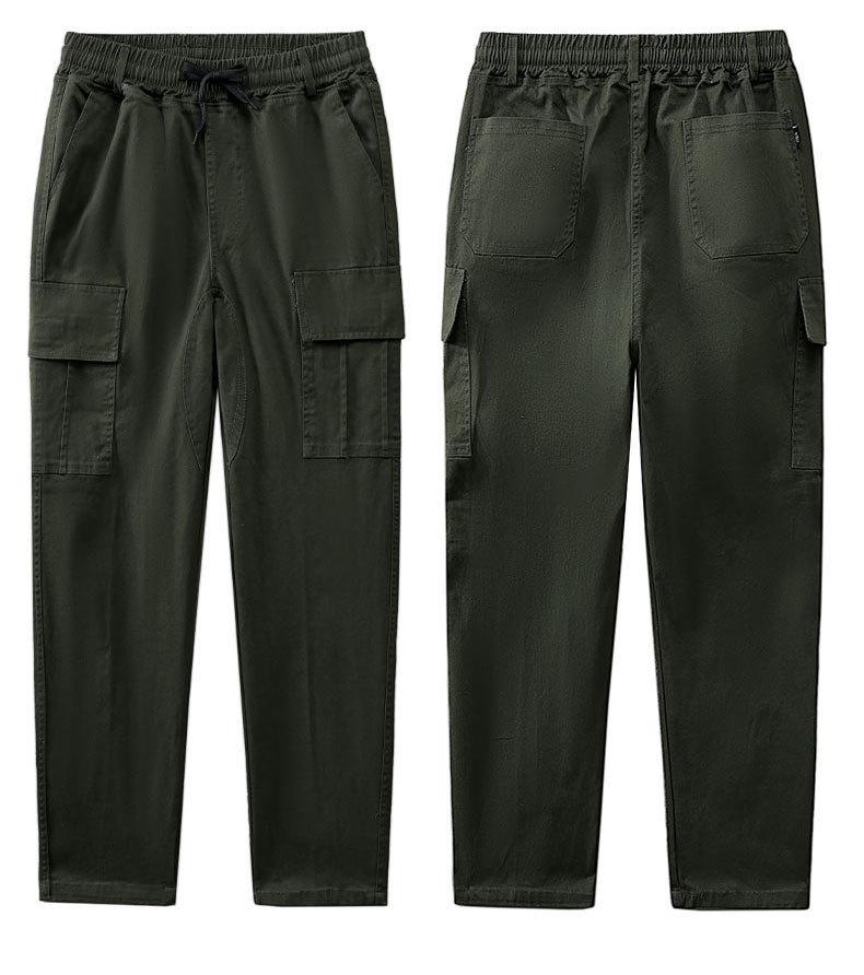 Men's Elastic Camouflage Cargo Pants: Wear-Resistant, Multi-Pocket, Skinny Fit, with Increased Crotch for Work Safety.