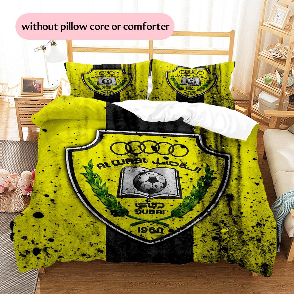 Al Wasl Football Club Pattern Bedding Quilt Set Home Decoration Gift (1 * duvet cover + 2 * pillowcase without core)
