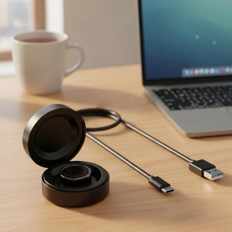 Custodia di Ricarica Portatile Compatta con Cavo USB-C Compatibile per Oura Ring Gen3