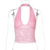 Women's Spring New Hollow Lace Slim Sexy Small Vest Versatile Neck Top