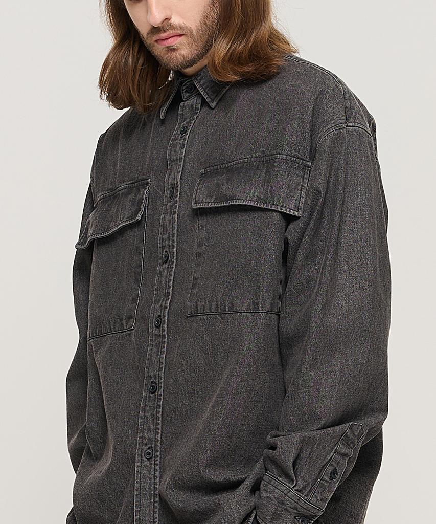 CARGOBROS Pocket Over Denim Shirt (Black)