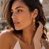 18K Gold-Plated Starfish Tassel Earrings with Natural Stone