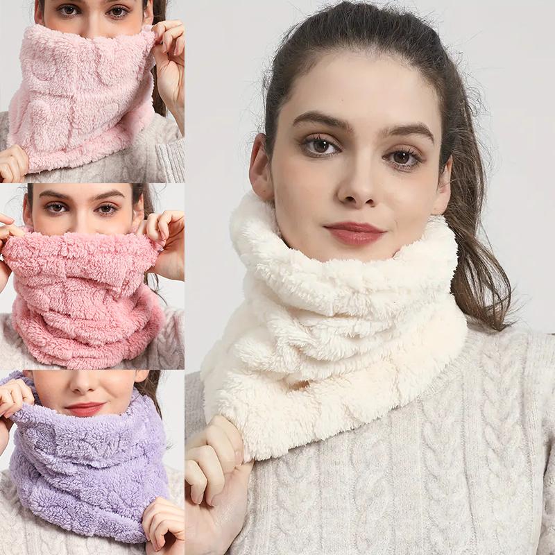 Women Face Protector Comfortable Plush Material Warmth Thickened Cute Scarf Accessories Multi-Color