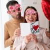 8pcs Valentine's Day Party Glasses - Charming Pink & Red Themed Photo Props with Heart, Flower, & Kiss Designs,for Celebrations