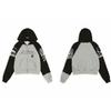 Protocol Index Talk 26ss Splicing Old Damage Printed Letter Zipper Hoodie Sweater Jacket
