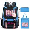 Sac à dos décontracté pour étudiant imprimé K-Pop Anime Dessin animé Sac fourre-tout tendance Trousse à crayons Ensemble