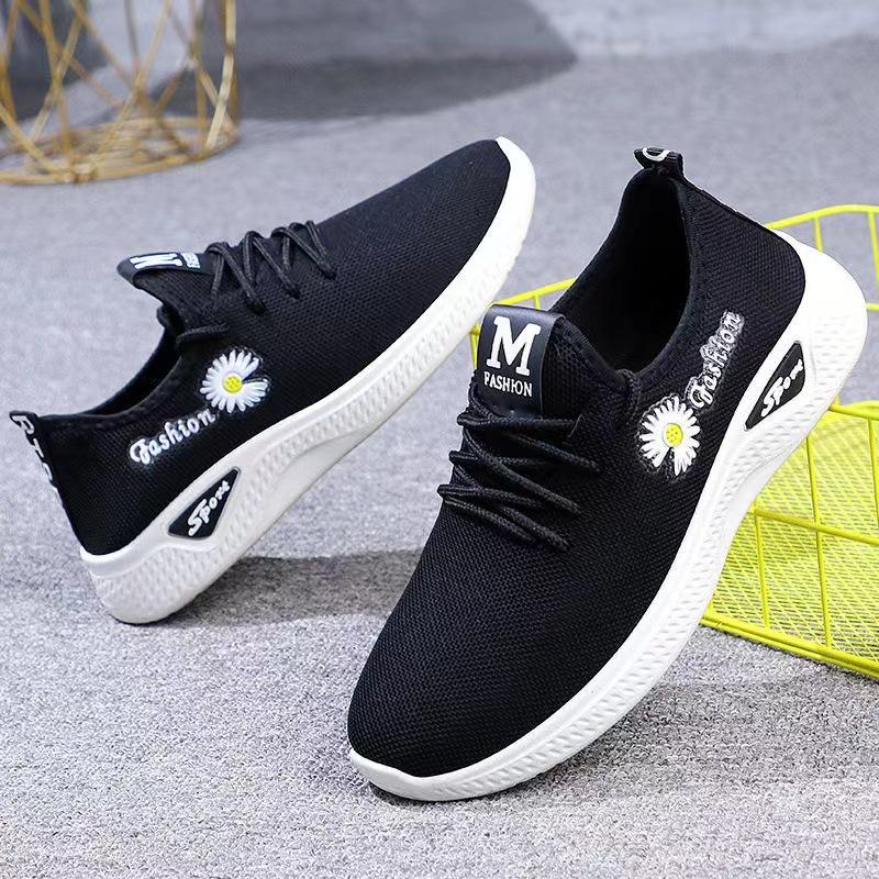 White Sneakers for Women, Casual and Breathable Running Shoes, Fly-knit Casual Soft Sole, Mom's Shoes