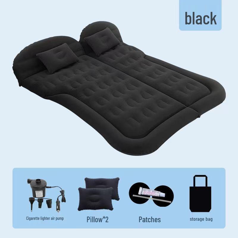 Applicable Wenjie M5/M7 Car Trunk Inflatable Mattress - Rear Seat Sleeping Pad for Travel and Camping M7 Black Flocked Fabric