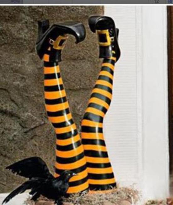 

Yousheng Plow & Hearth Halloween Witch Leg Stakes, Set of 2 жёлтый