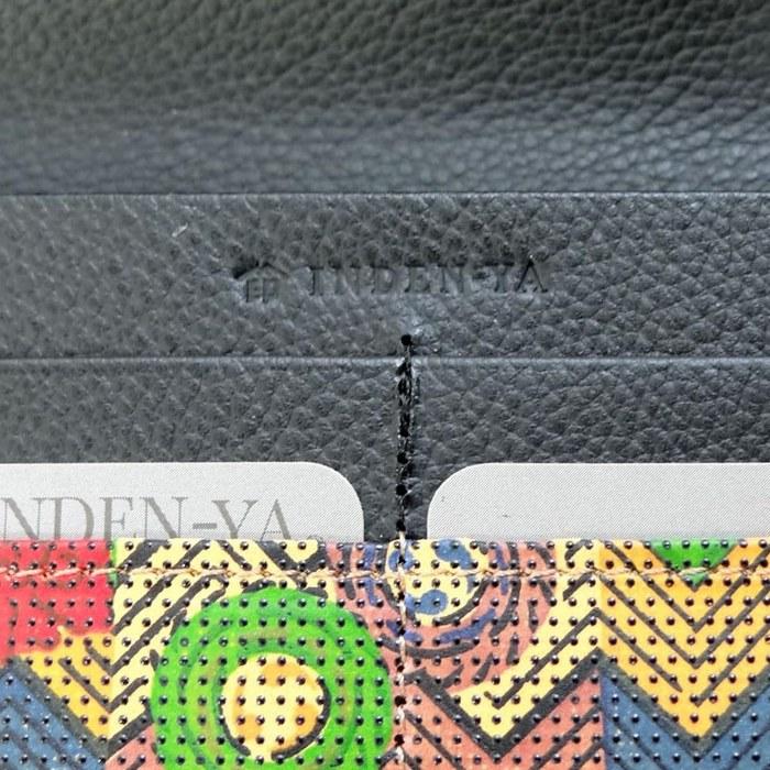[Inden-ya] Wallet 5740 Bundle Josha Pattern 9.2cm x 19cm x 2.3cm, 1 Bill Compartment, 12 Card Slots, Beige