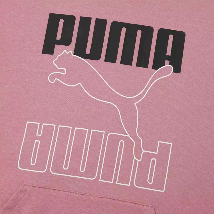 Puma Rebel Logo Printed Sports Hoodie Women Hoodies Pink Purple 586521-16