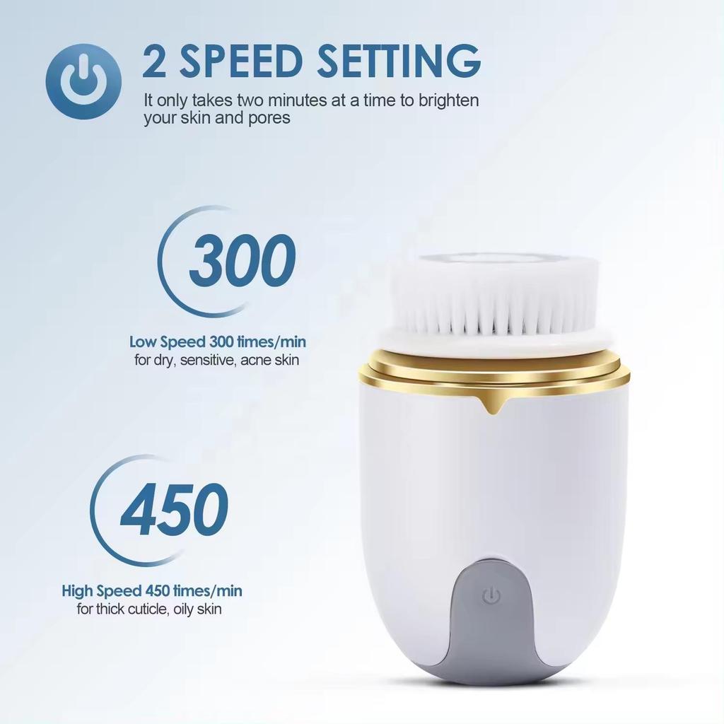 Electric Facial Cleansing Brush - Soft Bristle Exfoliator and Pore Cleaner Beauty Device