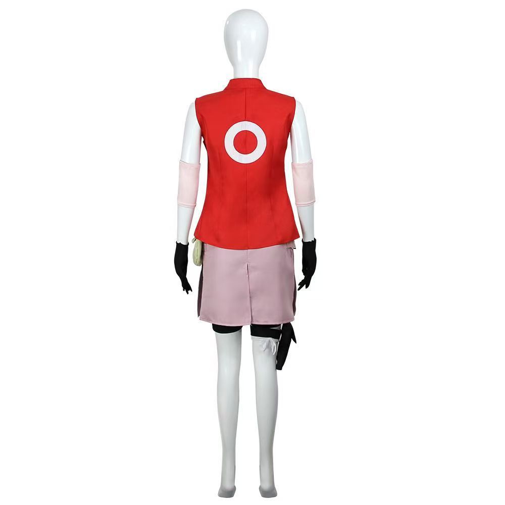 Ninja Storm Cosplay Kostüm Sakura Haruno Outfit Anime Rollenspiel Set Damen Schwarz Einheitsgröße