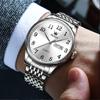 OLEVS Popular Waterproof Analog Metal Band Stainless Steel Day of the Quartz Silver Large Gift Men's Watch, Fashion, Watch, Men's Watch, Watch, Men's
