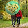 1pc Daisy Heart Automatic Folding Umbrella, Heavy Duty 8 Rib Iron Frame,  Suitable for Travel, Daily Use, Birthday, Decor Gift  52