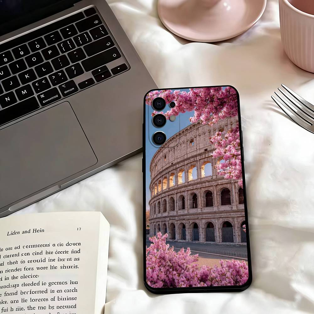 The Colosseum, Romes Phone Case For Samsung S25,S24,S21,S22,S23,S30,Ultra,S20,Plus,Fe,Soft Silicone Black Cover