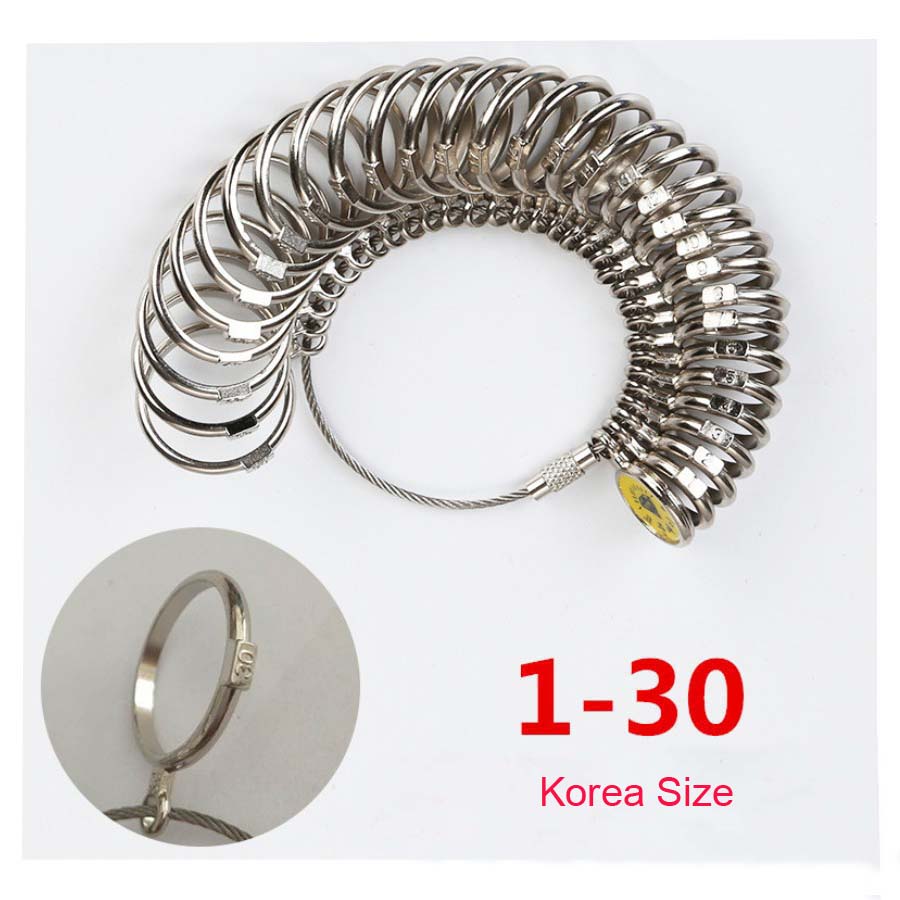 Metal Finger Ring Sizer - Aluminum Alloy Ring Gauge Measuring Tool for Jewelry Making, Mandrel Standard Size