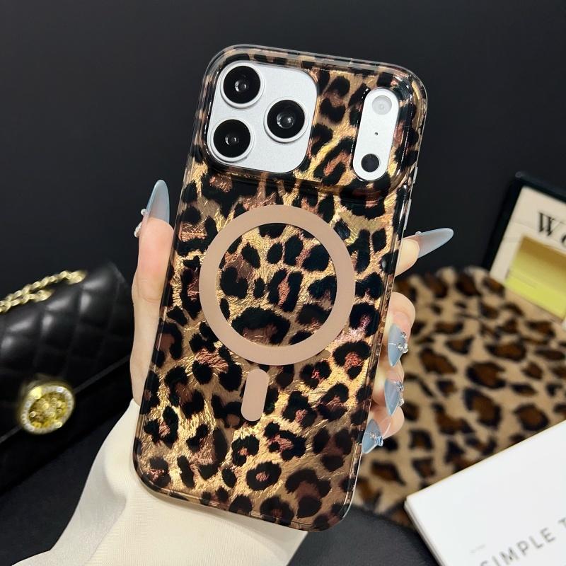 

Reflect Aurora Leopard Print Magnetic Case For iPhone 17 Air 16 15 14 Plus 13 Pro Max For Magsafe Wireless Charging Cover iPhone Air