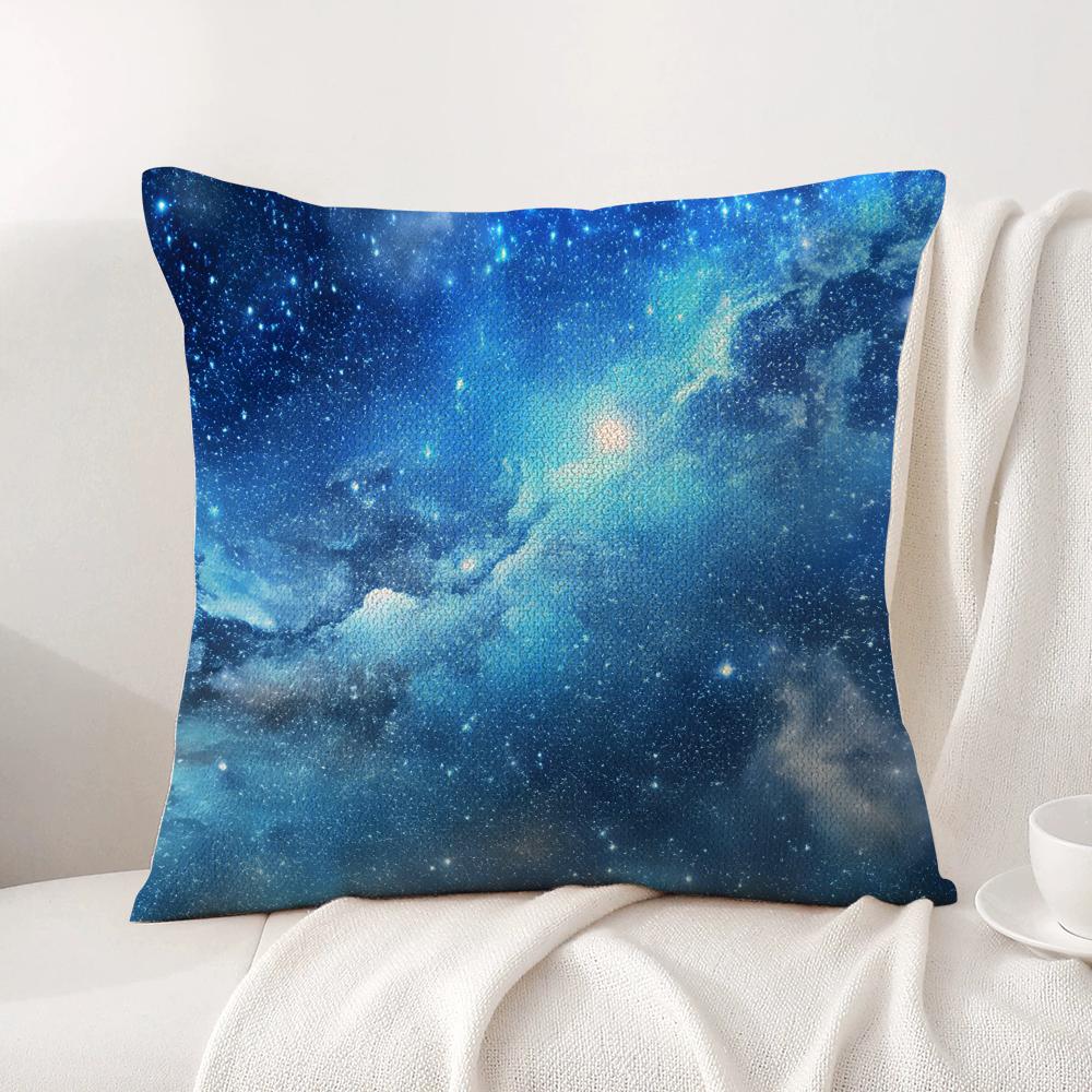 Classic Starry Sky Cushion Cover Natural Linen Organic Fabric DoubleSided Printing Sofa Home Decor Gift Pillow Cover