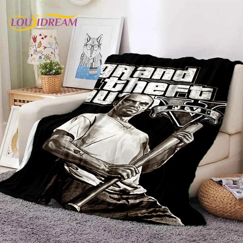 

GTA Game Grand Theft Auto Gamer Soft Flannel Blanket for Beds Bedroom Sofa Picnic,Throw Blanket for Cover Outdoors Leisure Gift 75x90cm