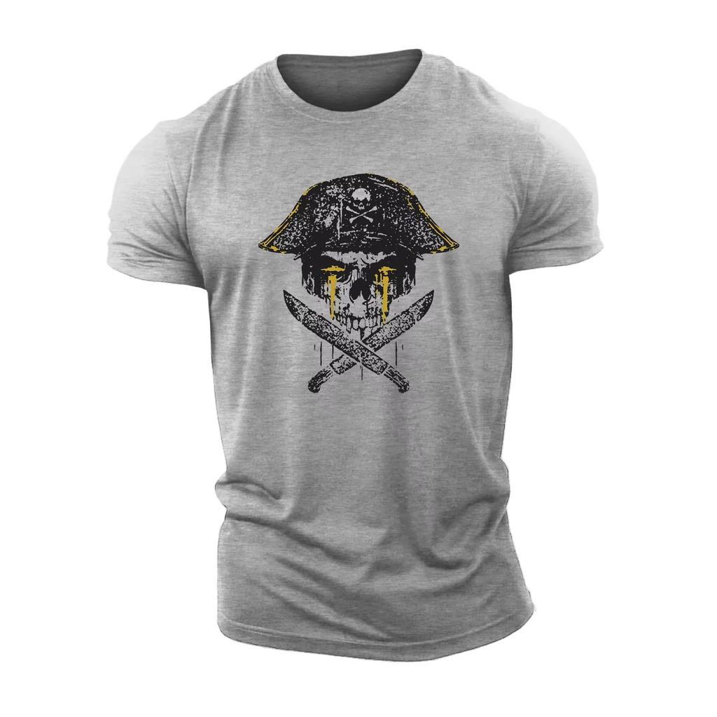Pirate Skull Graphic Printing Summer Luxury Brand Cotton Men's and Women's T-Shirts Short Sleeves Street Fashion Trend Clothing