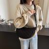 Fashion Diamond Canvas Dumpling Bag Women's New Simple Casual Shoulder Bag Lightweight Versatile Student Messenger Bag
