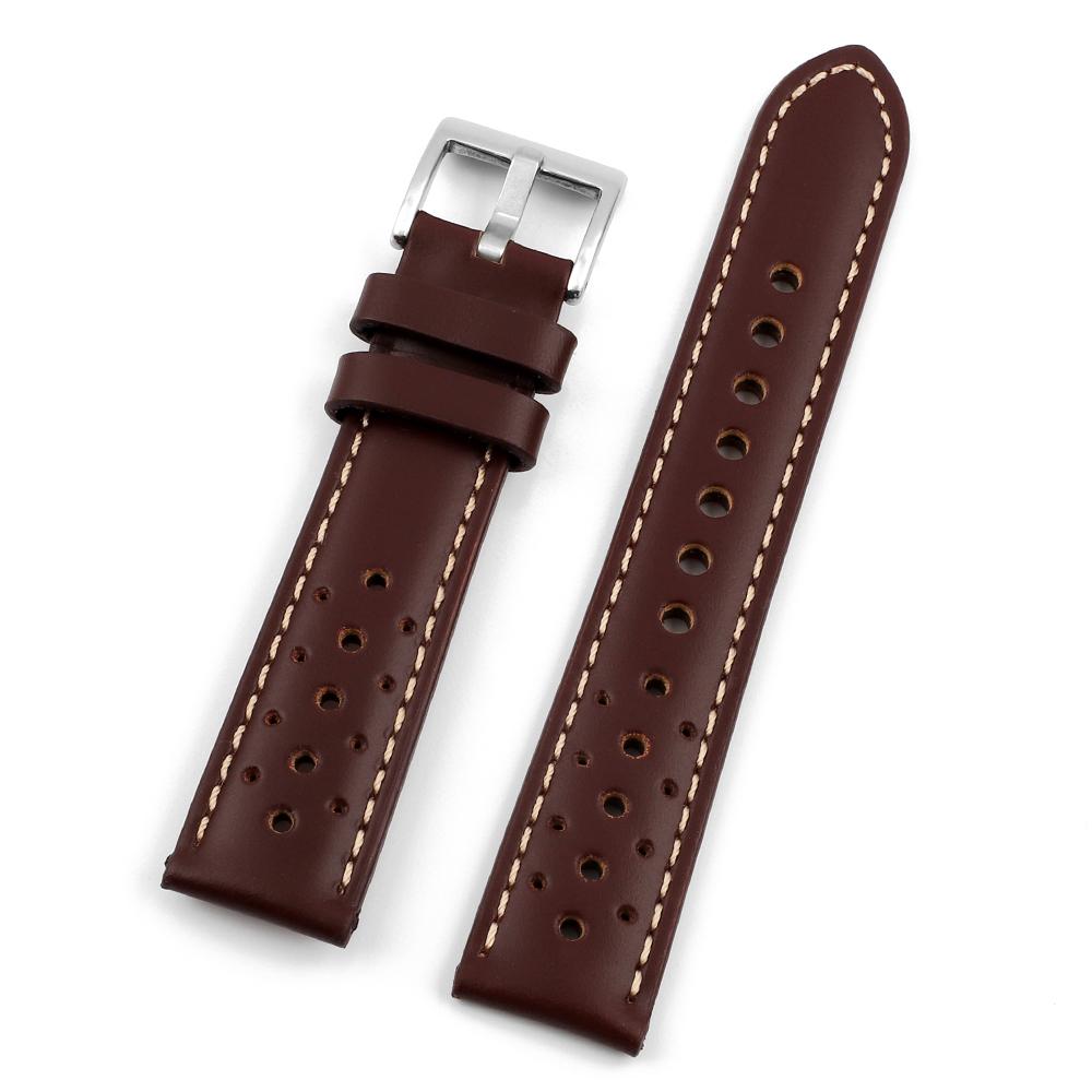 Vintage Leather Watch Strap 20mm 22mm Porous Breathable Watchband Handmade Stitching Replacement Wrist Bracelet Belt Accessories
