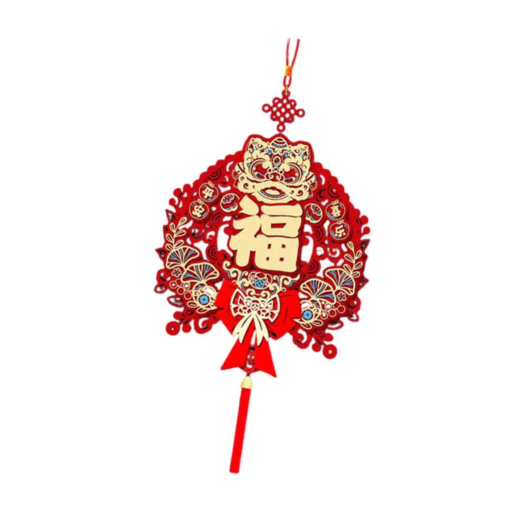 Zodiac Lunar New Year Pendant Elegant Tassel Hanging Decoration for Door Home Festive Decor 2026