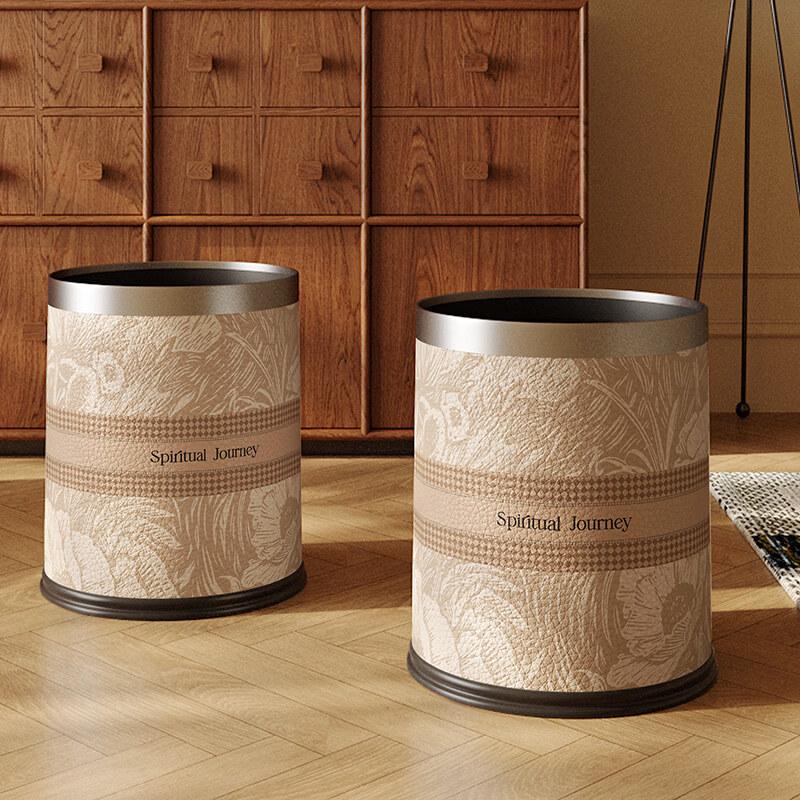Meiruochenxi Elegant Leather Trash Can