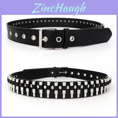 Minimalist Square Buckle Pu Leather Belt With Punk Style For Jeans And Trousers