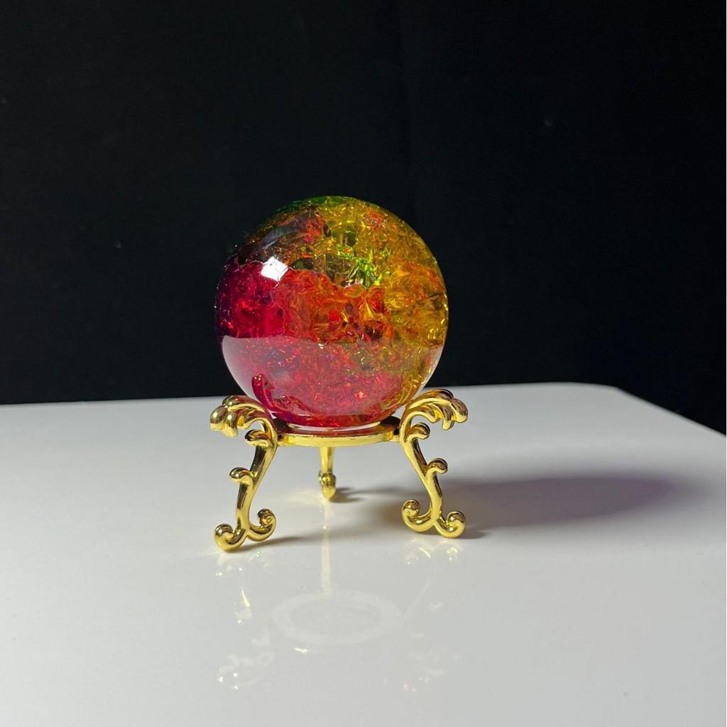 Colorful Crystal Ice Crack Ball Ornament for Fish Tanks and Fountains