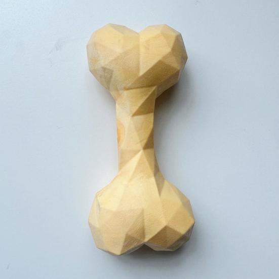 Faceted Bone Dog Toy Rubber Dog Chew Toy Teeth Cleaning Dog Bone Toy for Aggressive Chewers Puppy Teething Interactive Fetch Play