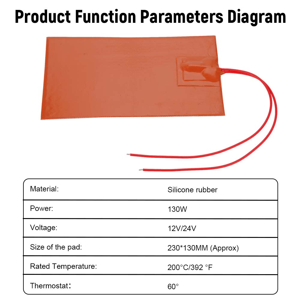 12V/24V Silicone Engine Oil Pan Sump Tank Heater Pad Heating Plate Antifreeze Heater For Car Fuel Tanks Water Tanks Accessories