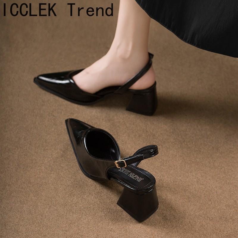 Retro Style Summer Thick Heel Women Sandals Fashion Ladies Outdoor Singbacks Party Dress Women's Footwear