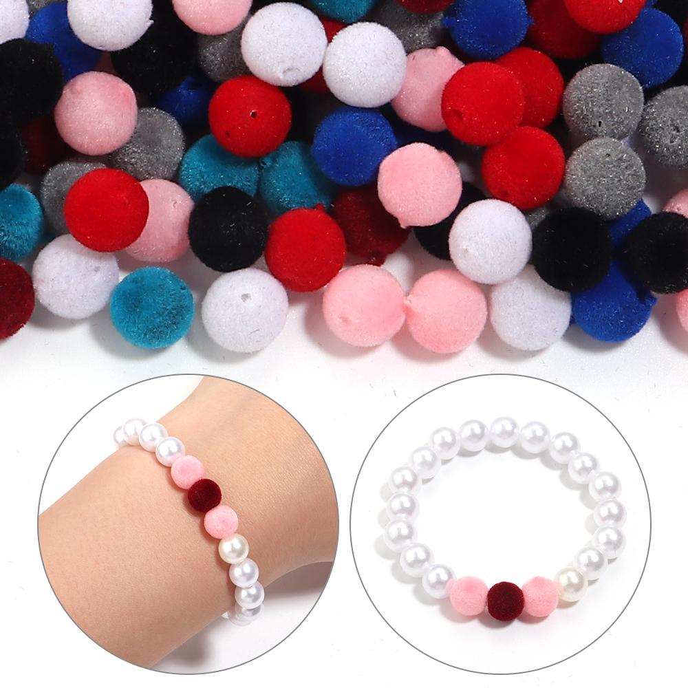 100pcs 8/10mm Velvet Surface Resin Beads Deep Color Round Ball Beads For Jewelry Making DIY Necklace Bracelets Earrings Supplies