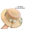 Simple French Style Lace Floral Brim Cap Wide Brim Flat Top Straw Woven Hat Sweet Lolita Sunscreen Hat Travel