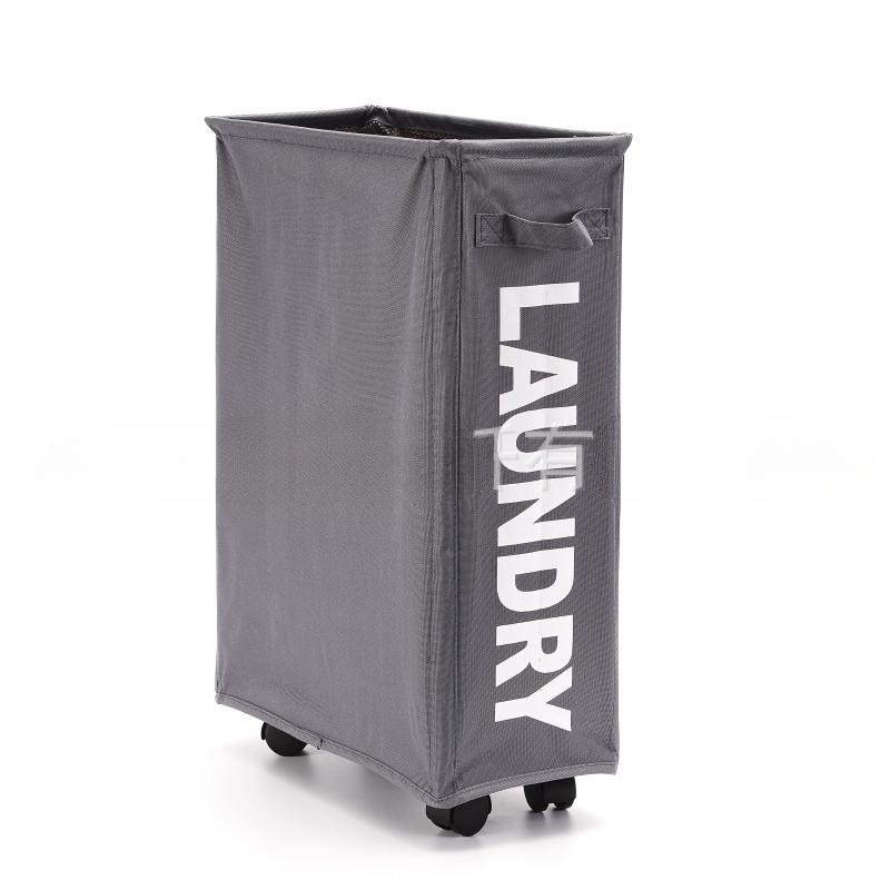 Rolling Slim Laundry Basket Wheels Foldable Laundry Hamper Handle Collapsible Laundry Sorter Organizer Tall Storage Basket Bin