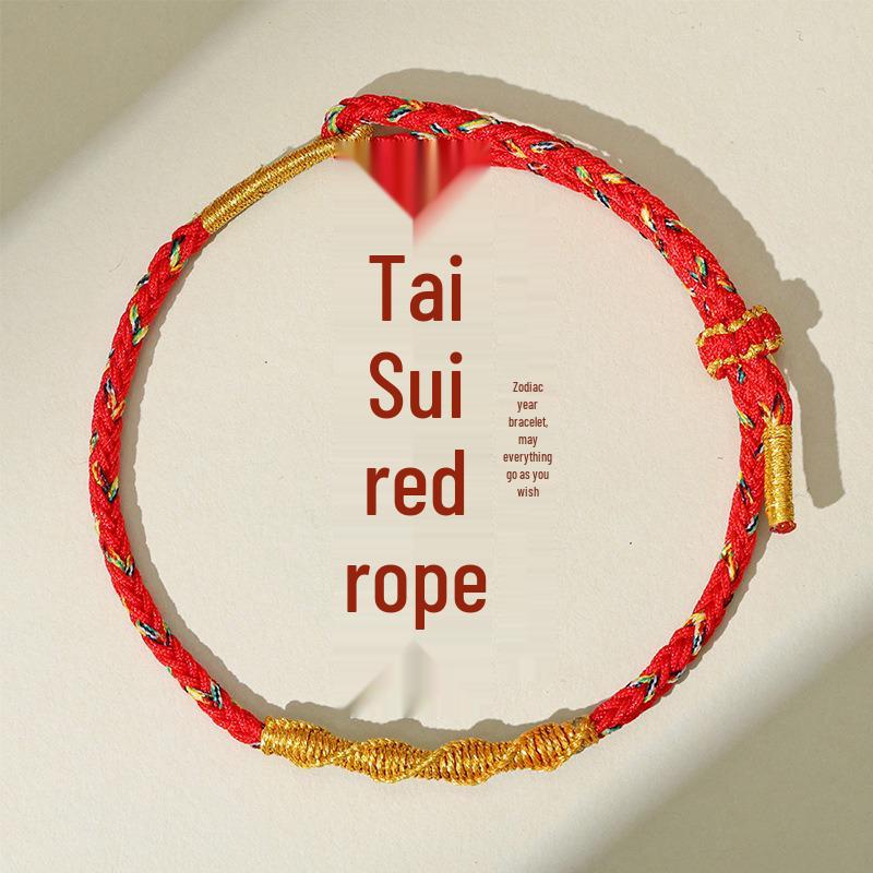 Handmade Zodiac Year of the Horse Red String Bracelet - Ethnic Style Woven Thread for Men & Women