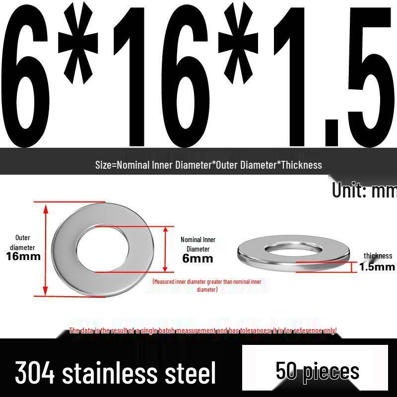 Thickened 304 Stainless Steel Flat Washer Spacer (M2-M36)
