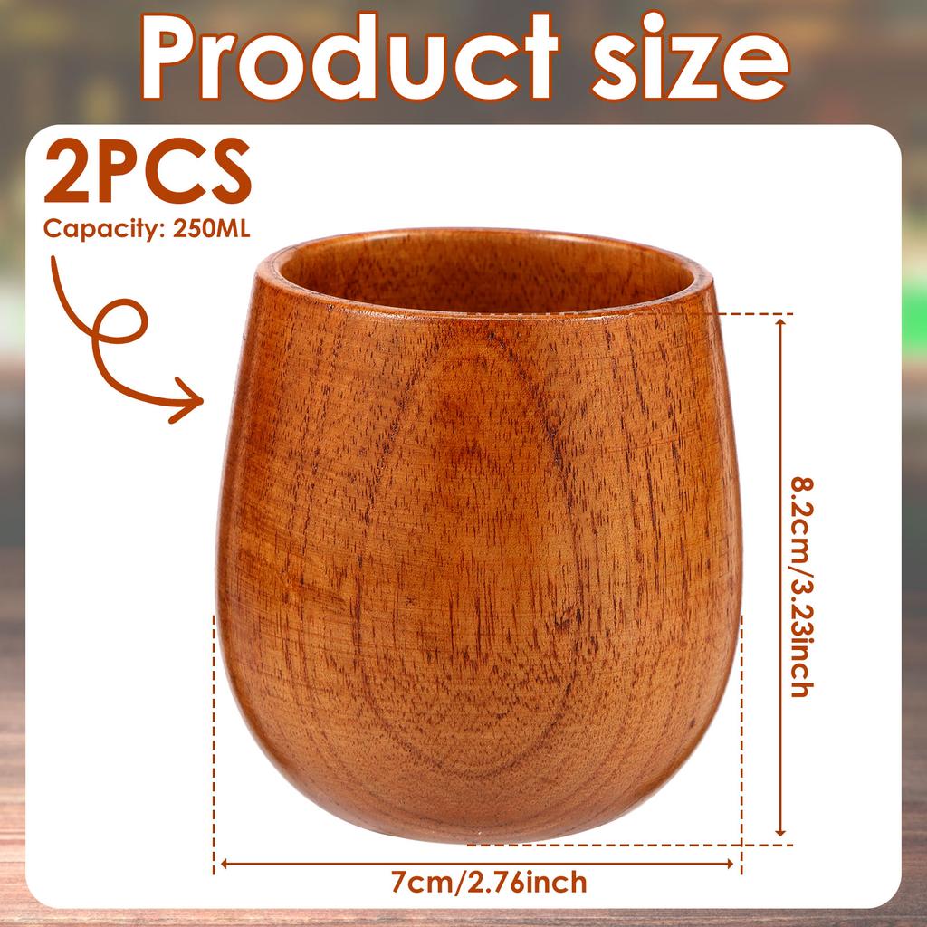 2 Stück Holz Bourbon Trinkglas 250ml Holz Whiskey Tumbler Kreatives Whiskey Bourbon Glas Vintage Holz Bourbon Gläser
